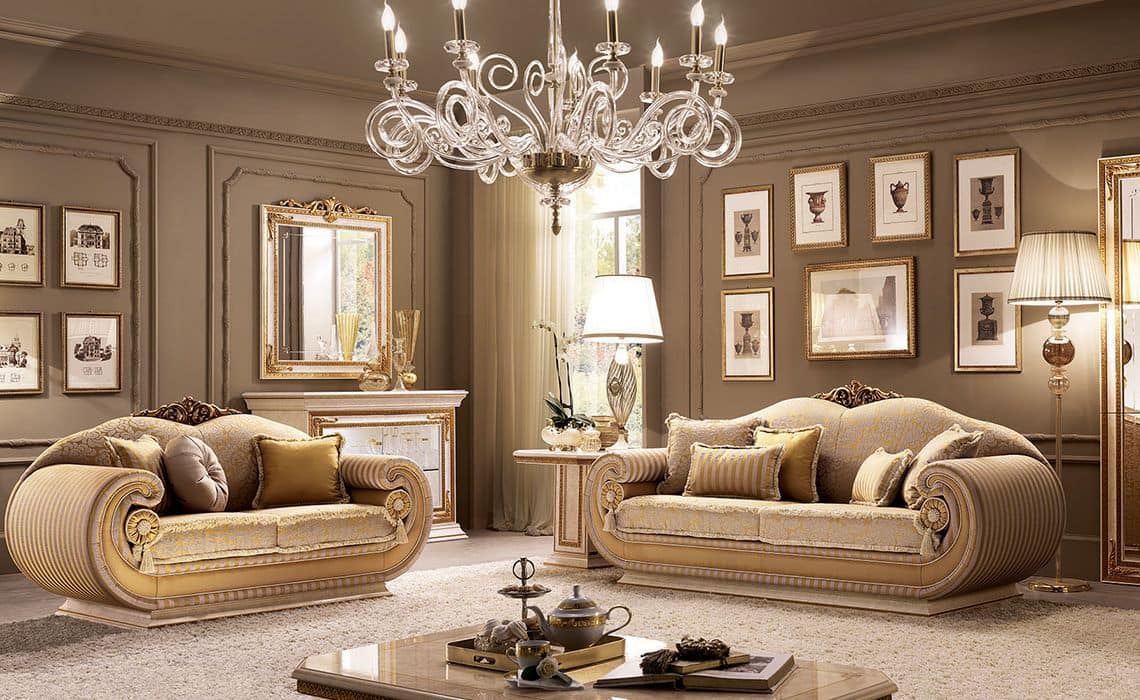 Salotto in stile classico contemporaneo per ville idfdesign for Stile contemporaneo mobili