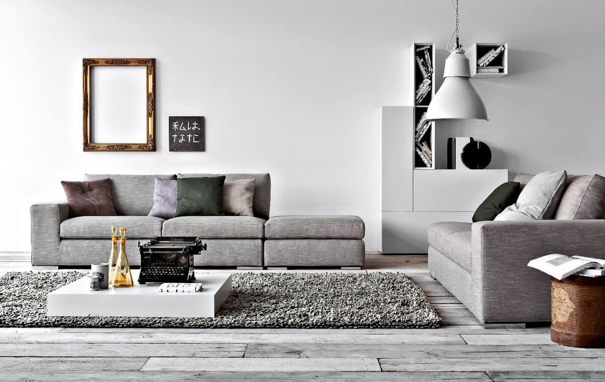 Divano letto lineare per salotto divano moderno per la for Design salotto