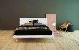Immagine di Notturno, letto con testiera imbottita