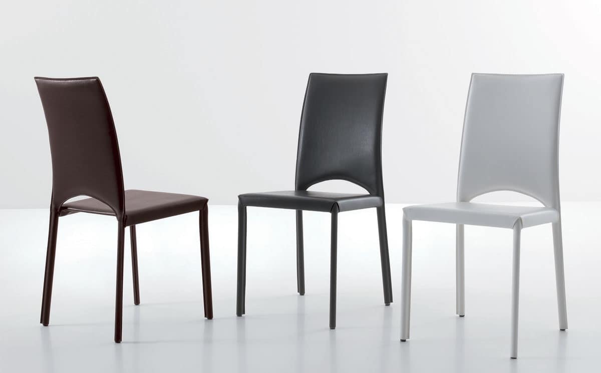 sedute sedie moderne rivestite in pelle senza braccioli