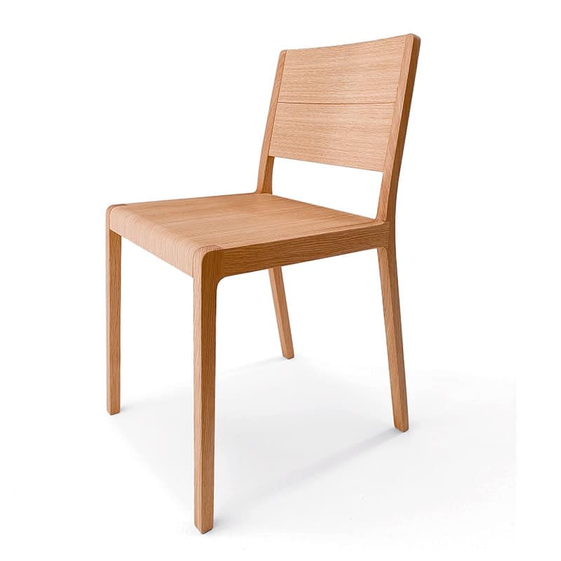 sedia design in legno massello spigoli arrotondati