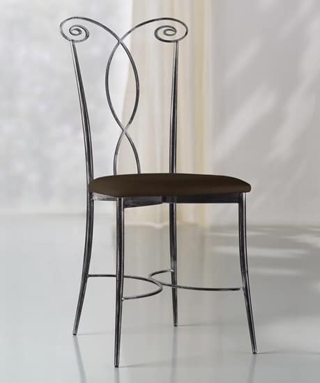 Sedia in metallo seduta in ecopelle per esteno idfdesign for Panchina ferro battuto amazon