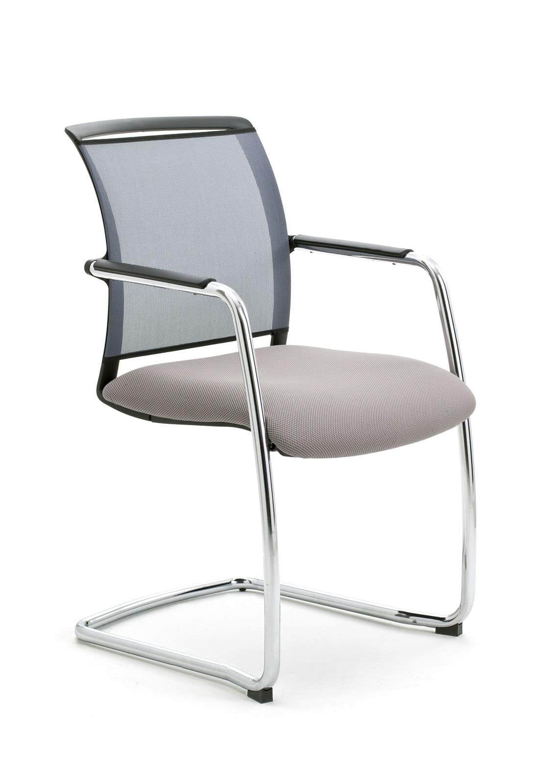 Sedia a slitta per ufficio con schienale in rete | IDFdesign