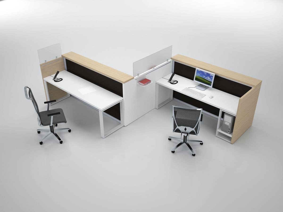Bancone modulare per reception varie finiture moderno for Banconi per ufficio