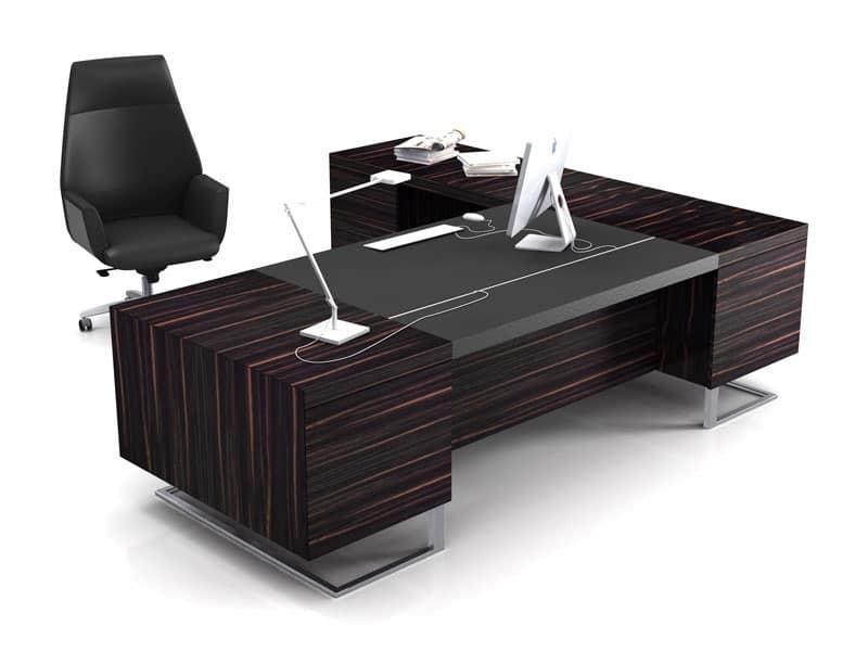 scrivania grande legno e metallo ideale per ufficio
