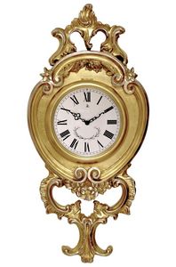 Art. 212/G, Orologio da parete in legno Intagliato, finitura in foglia oro