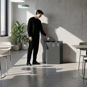 Linear, Cestino gettacarte per la raccolta differenziata, in acciaio