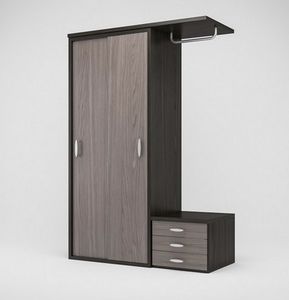 Art. 30321 Armadio con ante battenti, cassettiera e appendiabiti a giorno, Armadio con cassettiera, per alberghi e strutture ricettive