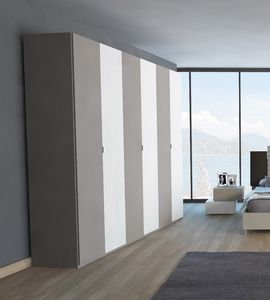 Dedalo, Armadio dal design pulito, con ante a battente
