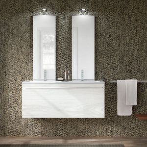 Change comp. 47, Mobile da bagno con doppio lavabo e doppia specchiera