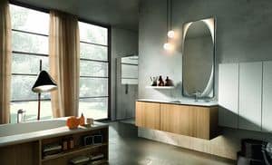 Maia 303, Mobile da bagno realizzato in legno e marmo