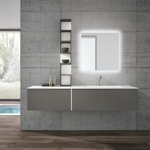 STR8 comp. 19, Mobile bagno moderno, con specchio retro-illuminato
