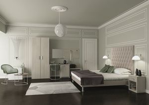 Art. 30110 Camera Perugia, Arredo camera albergo, letto con testiera capitonn�
