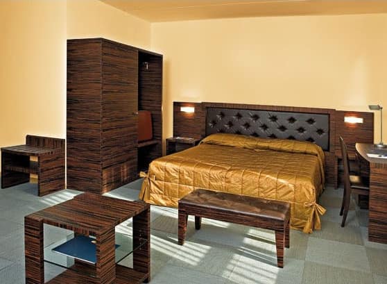 Collezione Class, Camera da letto su misura, in legno d'ebano, per camere hotel