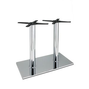 3024, Base rettangolare per tavolini bar, in acciaio, con 2 colonne