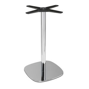 985, Base tavolino con colonna in acciaio, con supporto ovale