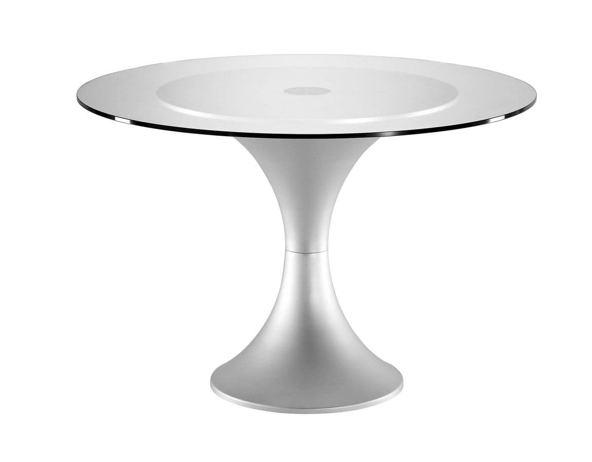 Art.730/AL, Base tonda per tavolo, struttura in alluminio, per ambienti contract e domestici