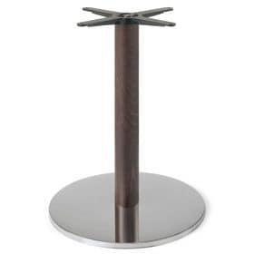 Firenze 9213 - 9214, Base tavolo, base in acciaio e colonna in faggio massiccio, ideale per bar