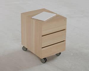 Cassettiere legno, Cassettiera su ruote per scrivania, per ufficio