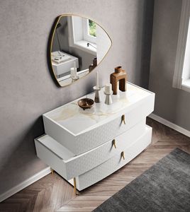 Prestige bianco com�, Cassettiera dal design asimmetrico