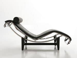 Tiffany, Chaise longue basculante, design, in pelle, per ufficio