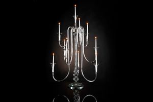 Octopus x 10 Candelabro, Elegante candelabro in pirex