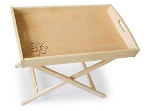 Tavolino Vassoio, Struttura di supporto per vassoio in legno di faggio