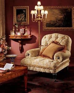 Albina console, Consolle in legno da parete con 3 cassetti, stile classico