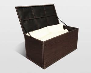 Contenitore rattan esterno Storage box  CR142RAT, Mobile contenitore in rattan per casa e gazebo