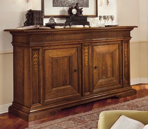 Art. 600 credenza, Credenza con greca intagliata, con cassetti