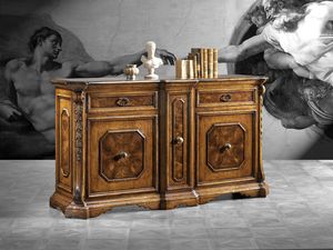 Art. 811/B credenza, Credenza in noce, con elemento estraibile con funzione di bar