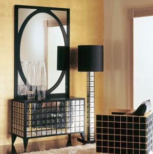 CR257, Credenza classica di lusso in legno con decori a specchio