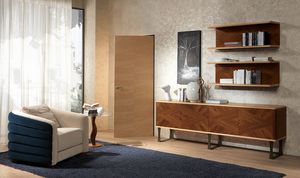 CR55 Desyo credenza, Credenza 4 ante in legno, in stile classico contemporaneo