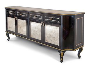 Credenza 25-1053, Credenza con ante in specchio anticato