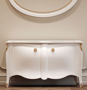 Incanto Art. C34202, Credenza in legno laccato, con decori finitura oro