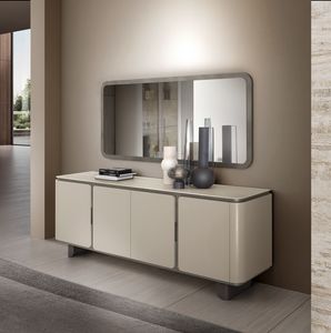 PERLA credenza 3 ante, Credenza dalle linee morbide, con top in ceramica