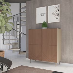 Virgo 4A, Mobile a 4 ante impiallacciate lavorate in 3D