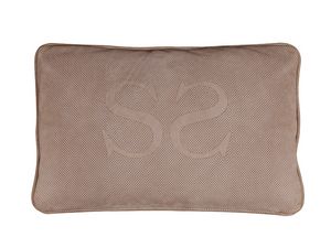 Cuscino DMN LG, Cuscino in pelle traforata con logo