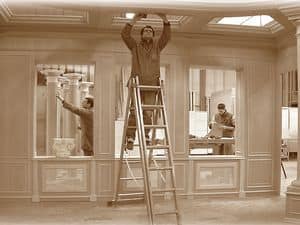 Boiserie in costruzione, Boiserie in legno