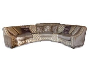 Aisha corner, Lussuoso divano angolare, decorazioni capitonn