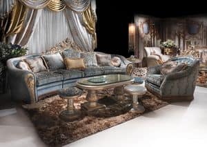 Bijoux Sittingroom, Divano decorato a mano per soggiorno classico di lusso