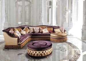 Dec Tre Sittingroom, Divano componibile classico di lusso, per salotti classici di lusso
