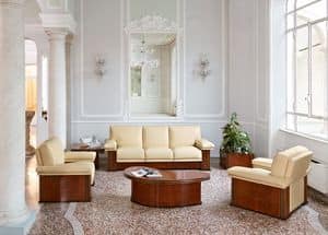 Olimpo sofa, Divano imbottito per sale d'attesa, in stile classico contemporaneo