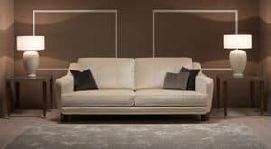Clark, Divano per salotto, dal design sobrio