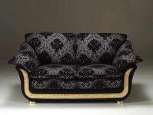 Corniche divano, Divano in stile classico, interamente fatto a mano in Italia