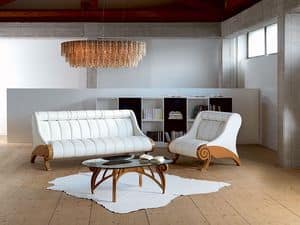 DI05 Contemporary divano, Divano imbottito, poggiatesta regolabile in altezza