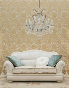 Flora divano, Divanetto due posti, in stile classico, in tessuto bianco