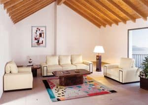 Polygon sofa, Divano imbottito per sale d'attesa o uso domestico, in stile classico contemporaneo
