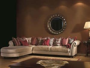 SHON divano 8541L, Divano classico, in faggio, pioppo e poliuretano