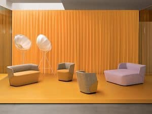 Embrace Jolie, Divanetto lounge ideale per ambienti moderni, interamente imbottito, rivestimento in tessuto